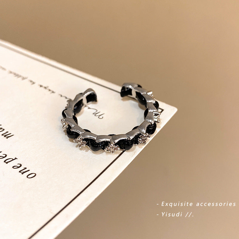 Gravel Butterfly Opening Female Fashion Cool Rings