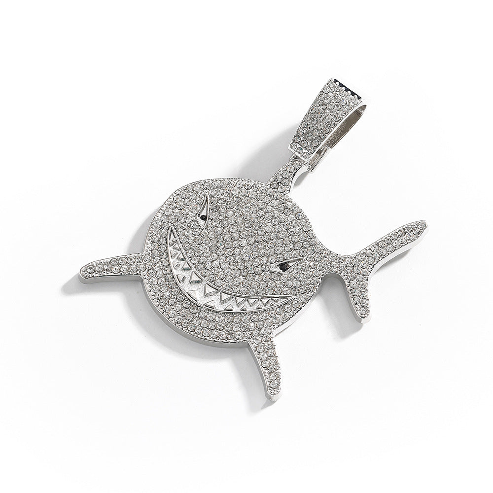 Men's Large Shark Alloy Rhinestone Exaggerated Hip Pendants