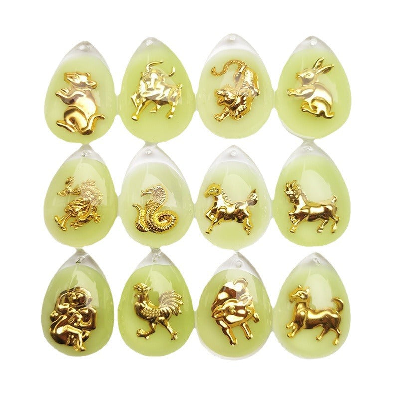 Women's & Men's Inlaid Zodiac Bright Crystal Twee Handmade Pendants