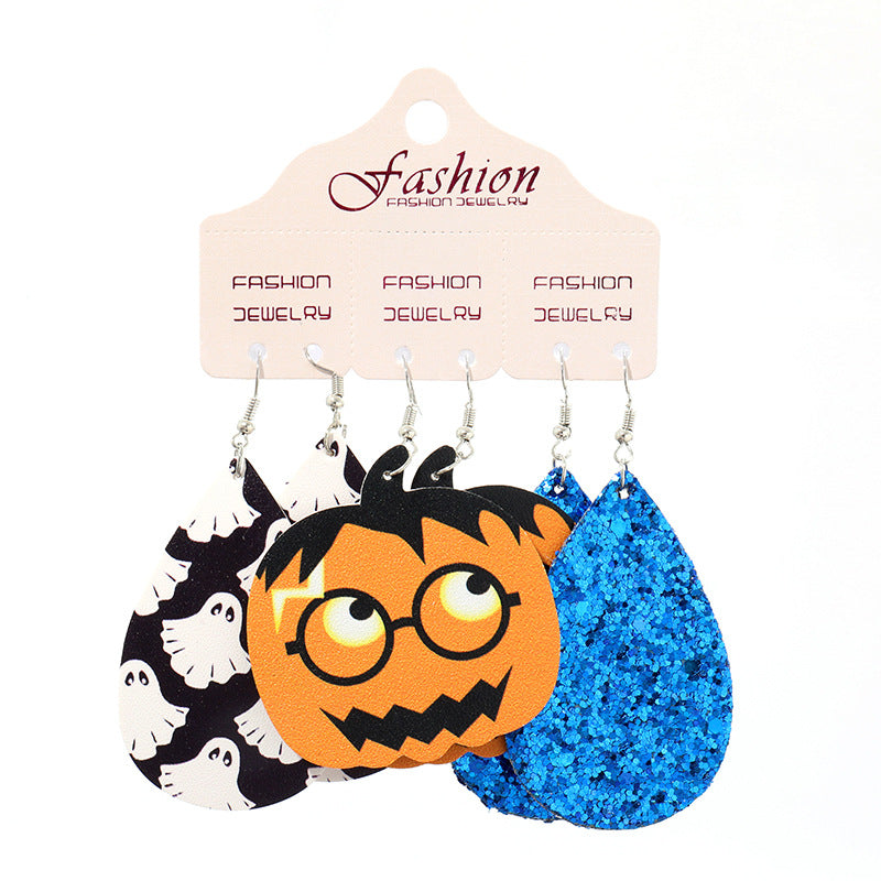 Suit Halloween Exaggerated Pumpkin Alien Gift Funny Earrings