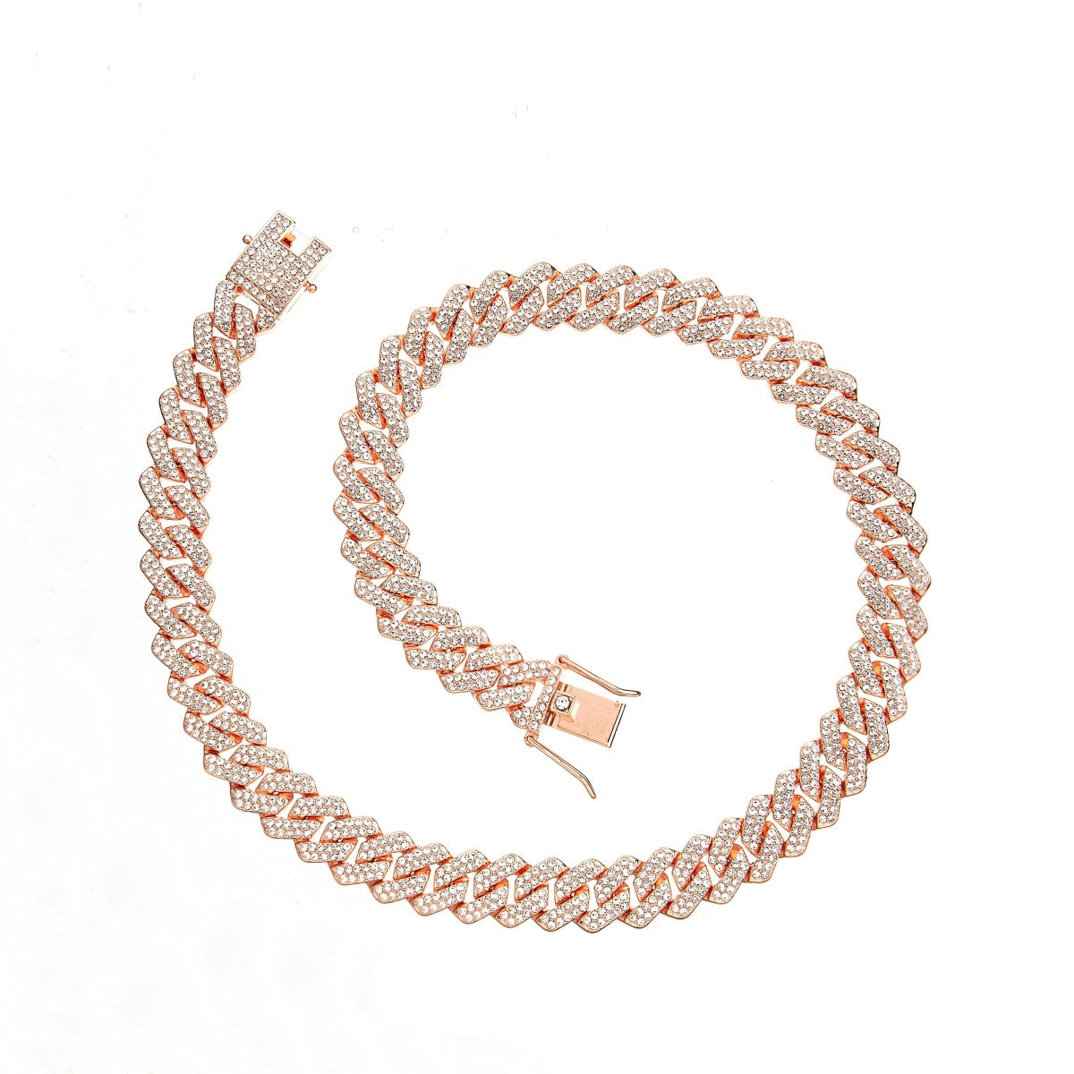 Women's & Men's Alloy Cuban Link Chain Diamond-shaped Hip Necklaces
