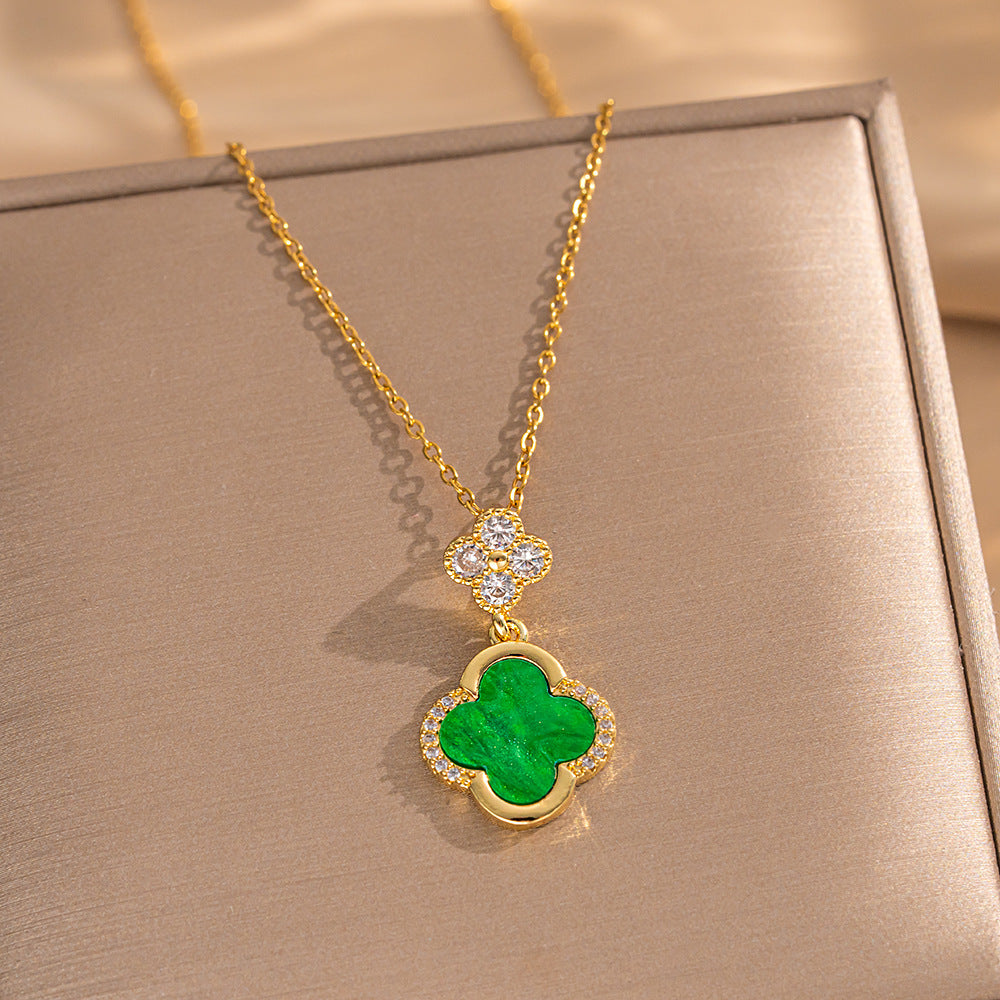 Steel Clover Suite Light Luxury Graceful Necklaces