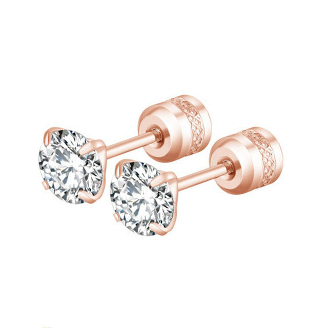 Men's Stainless Steel Zircon Korean Rhinestone Fashion Ear Earrings