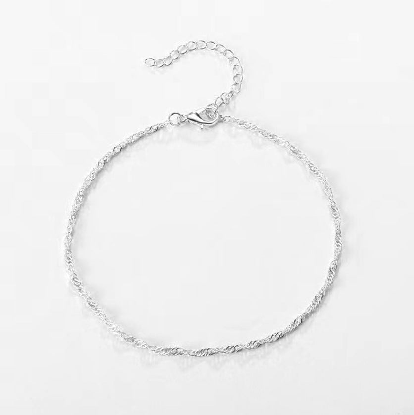 Women's Minimalist Choker Simple Water Wave Chain Necklaces