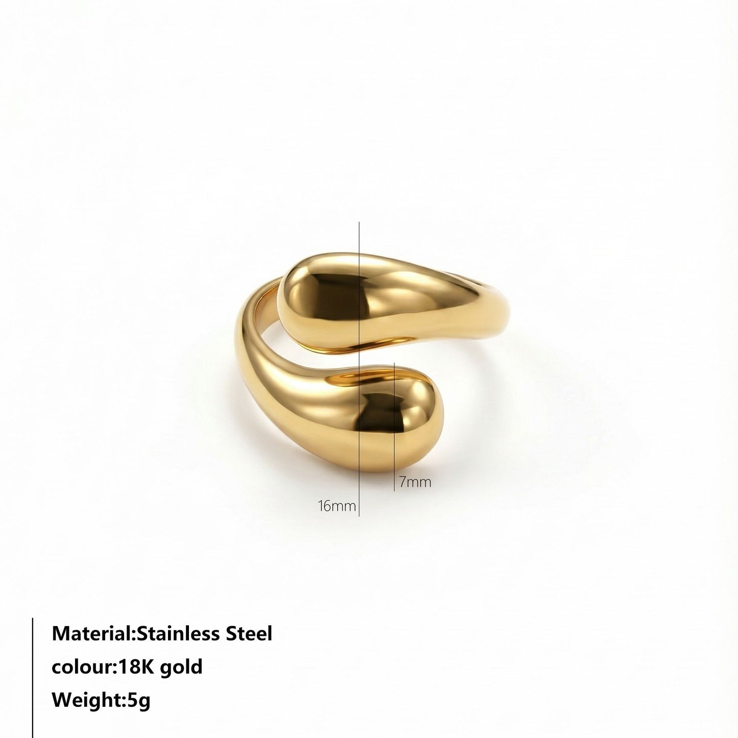 Steel Female Fashion Minority Water Drop Stainless Rings