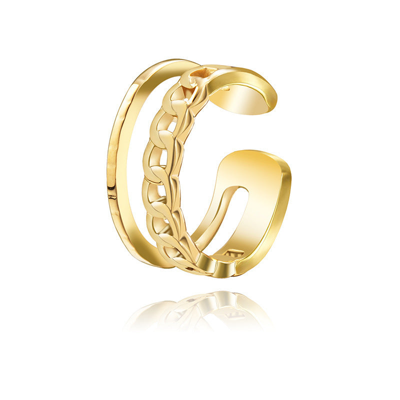 Simple Flower Niche Trendy Irregular Open Ring