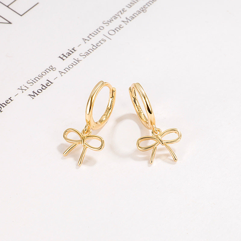 Women's Earclip Hollow Bow For Niche Design Ear Buckle