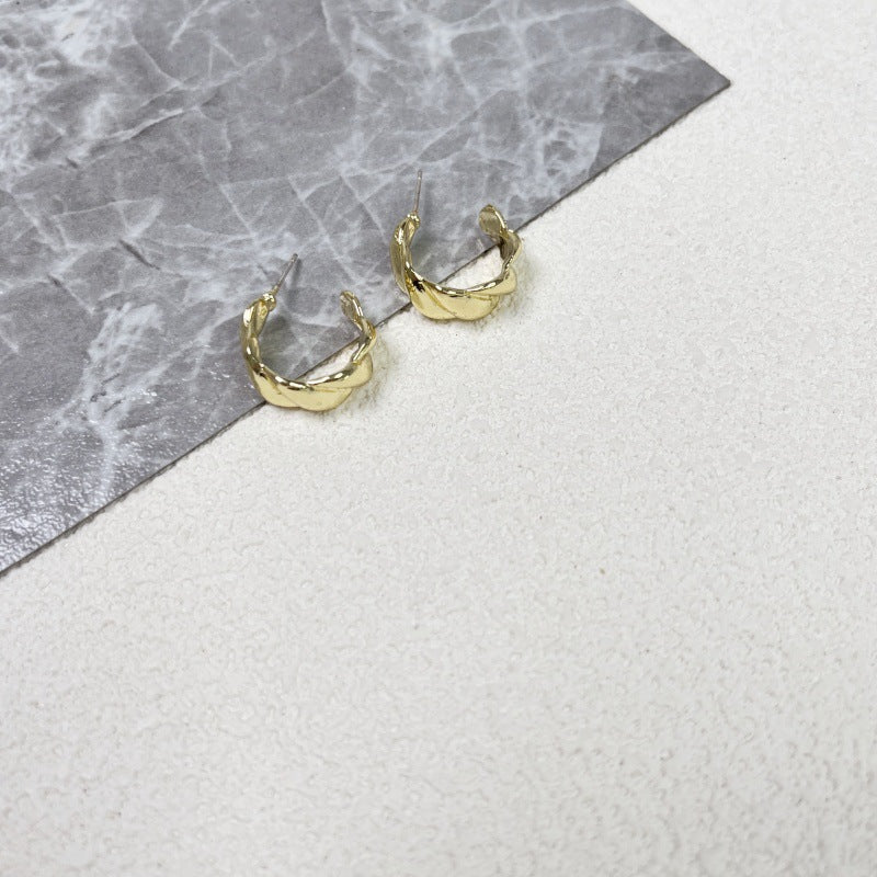 Women's Sier Needle Retro Geometric Metal Design Earrings