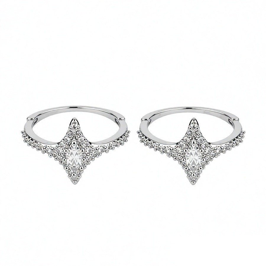Shiny Female Geometric Simple Temperamental Stacked Ear Clip Rings