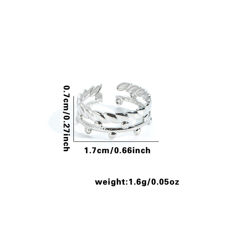 Minority Flower V-shaped Design Irregular Geometric Hollow Rings