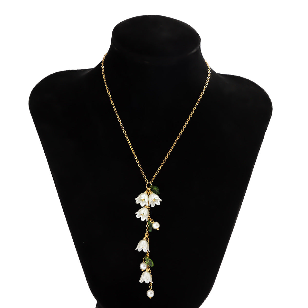 Sweet Fresh Lily Tassel Imitation Pearl Rings