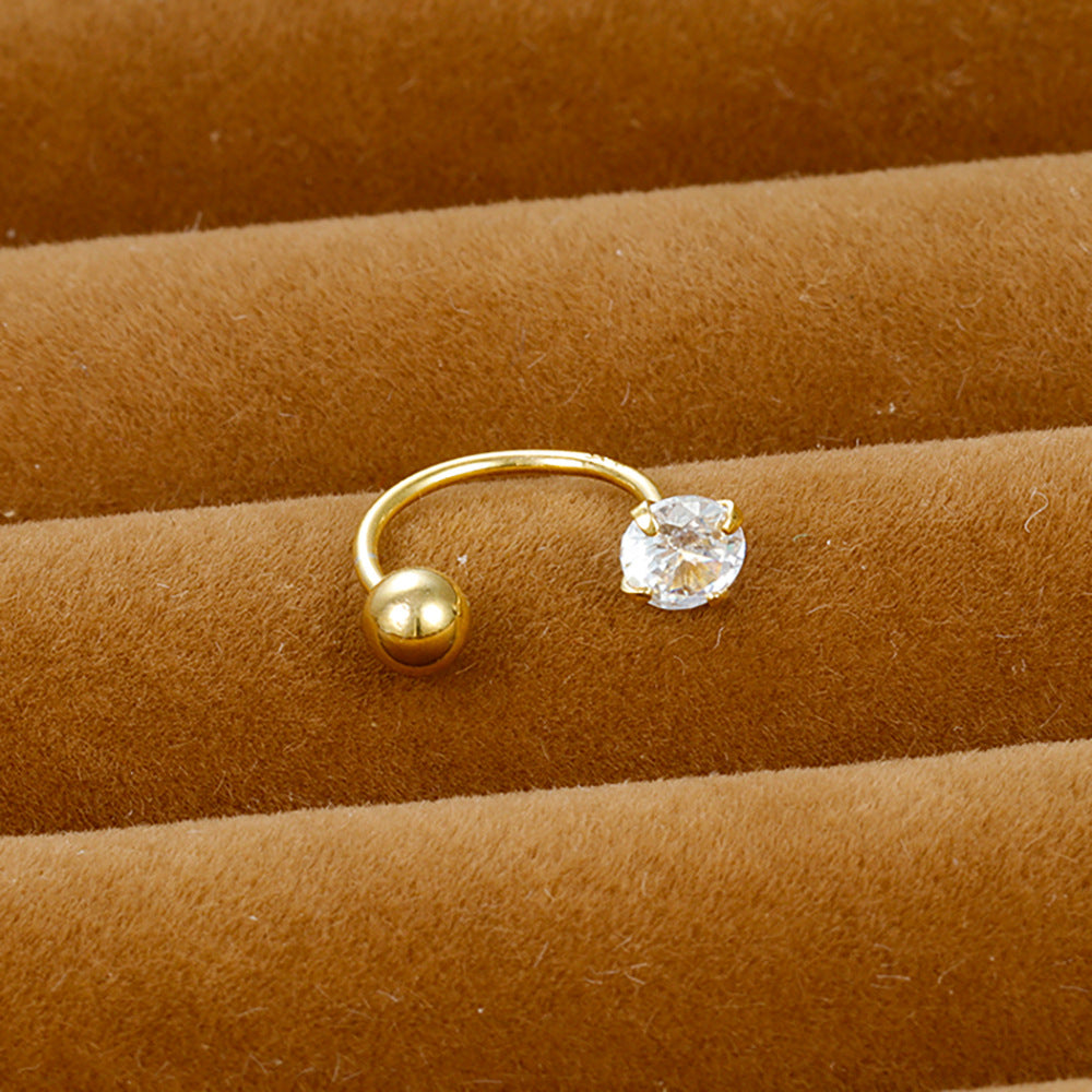 Shaped Piercing Flower Zircon Ear Bone Earrings