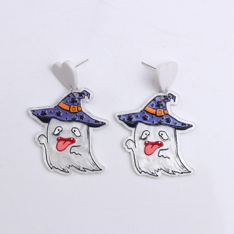 Fashion Skull Spider Web Ghost Mummy Earrings