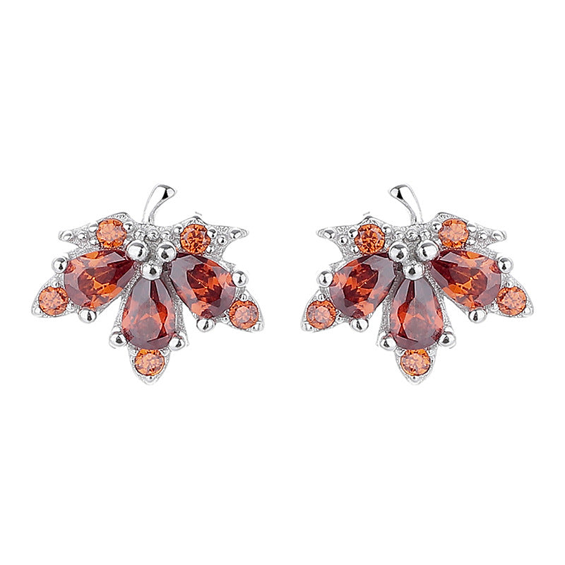 Fresh Red Diamond Ear Bone Unique Earrings