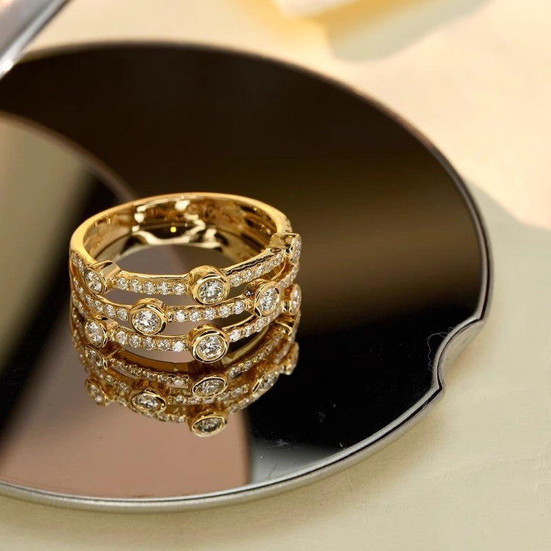 Women's Jewelry Diamond French Retro Gold Old Rings