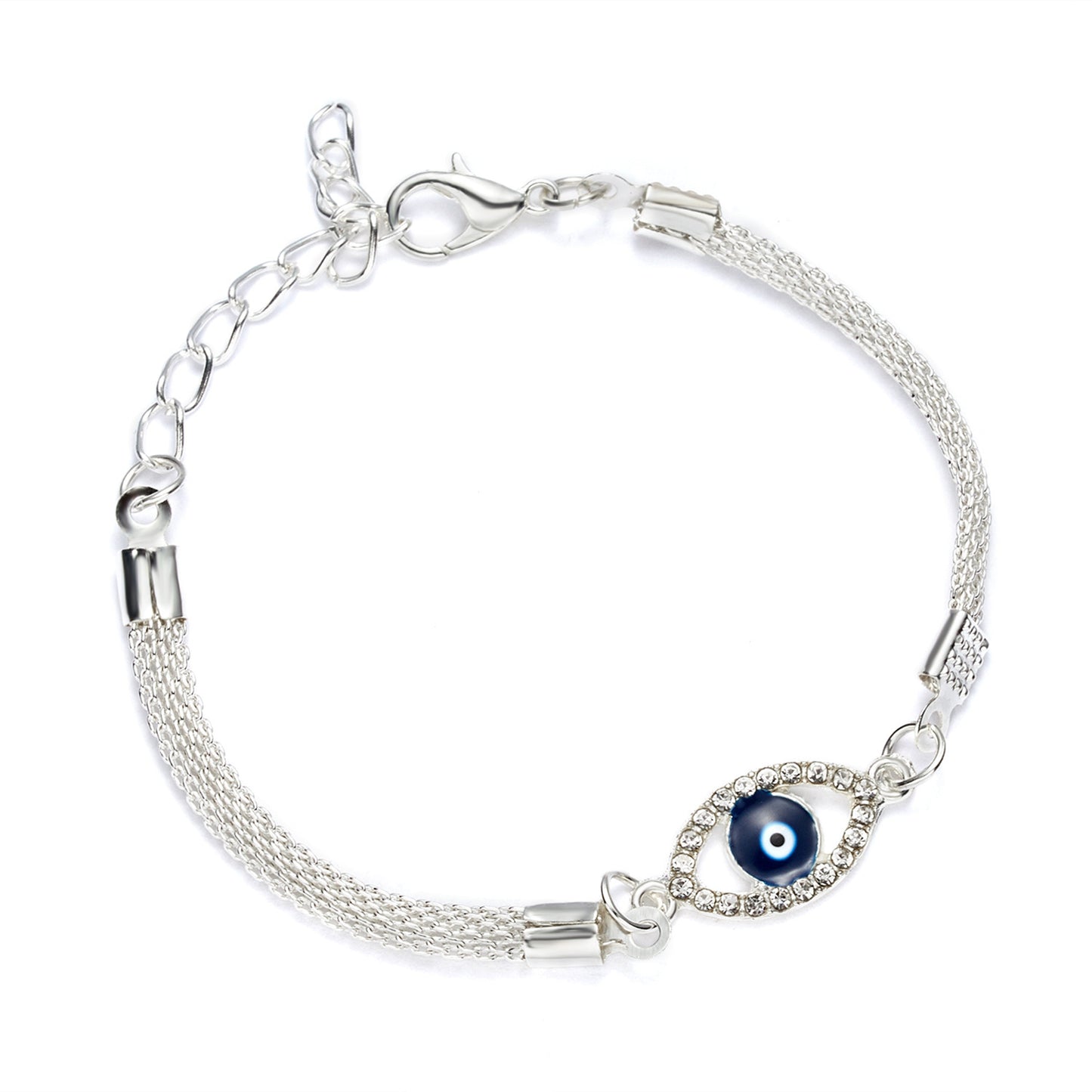 Women's & Men's Fashion Blue Eyes Evil Eye Sier-plated Bracelets