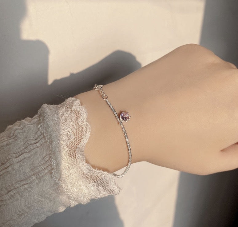 Green Zircon Light Luxury Clavicle Chain Necklaces