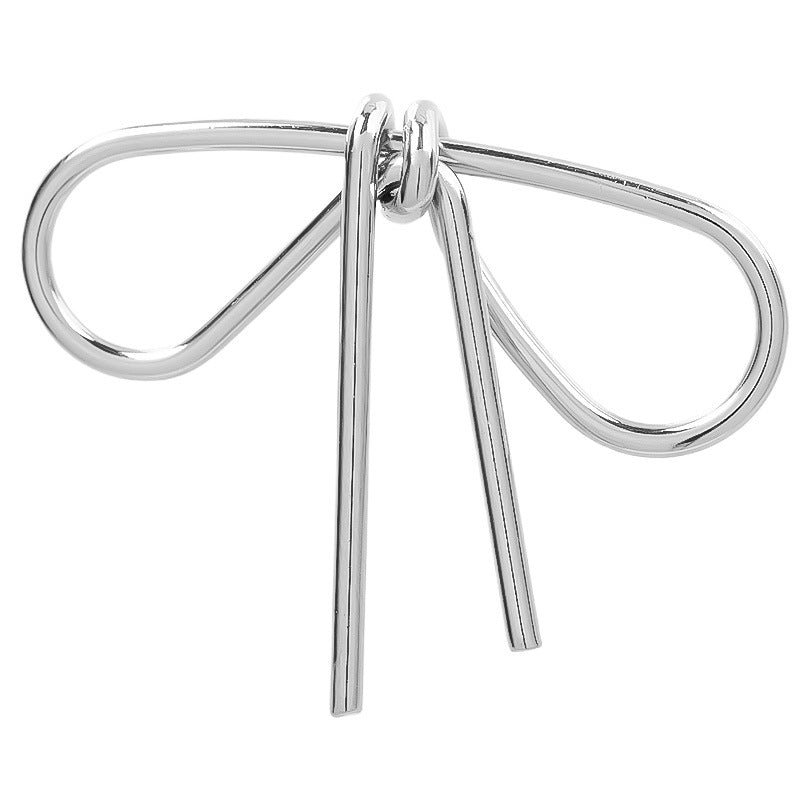Steel Titanium No Fading Bow Gold Pendants