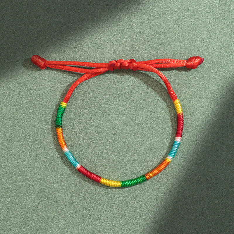 Festival Colorful Rope Carrying Strap Handmade Woven Bracelet