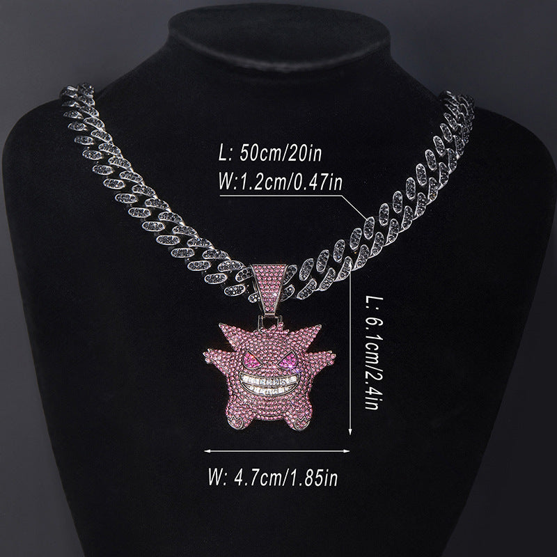 Cartoon Hip Hop Diamond Elf Creative Necklace