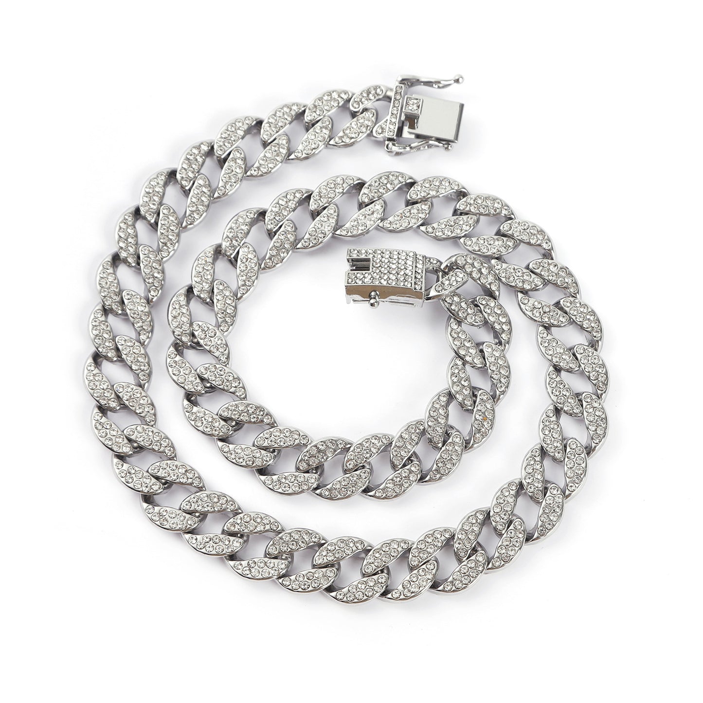 Women's & Men's Cuban Link Chain Ornament Alloy Diamond Necklaces