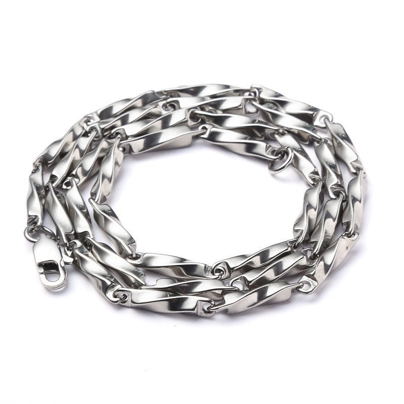 Men's Personalized Simple Titanium Steel Handmade Mobius Necklace