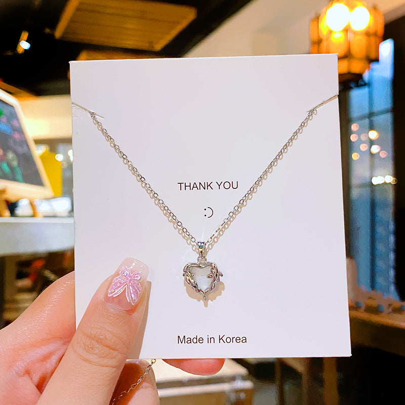 Personalized Three-dimensional Love Titanium Steel Female Niche Necklaces