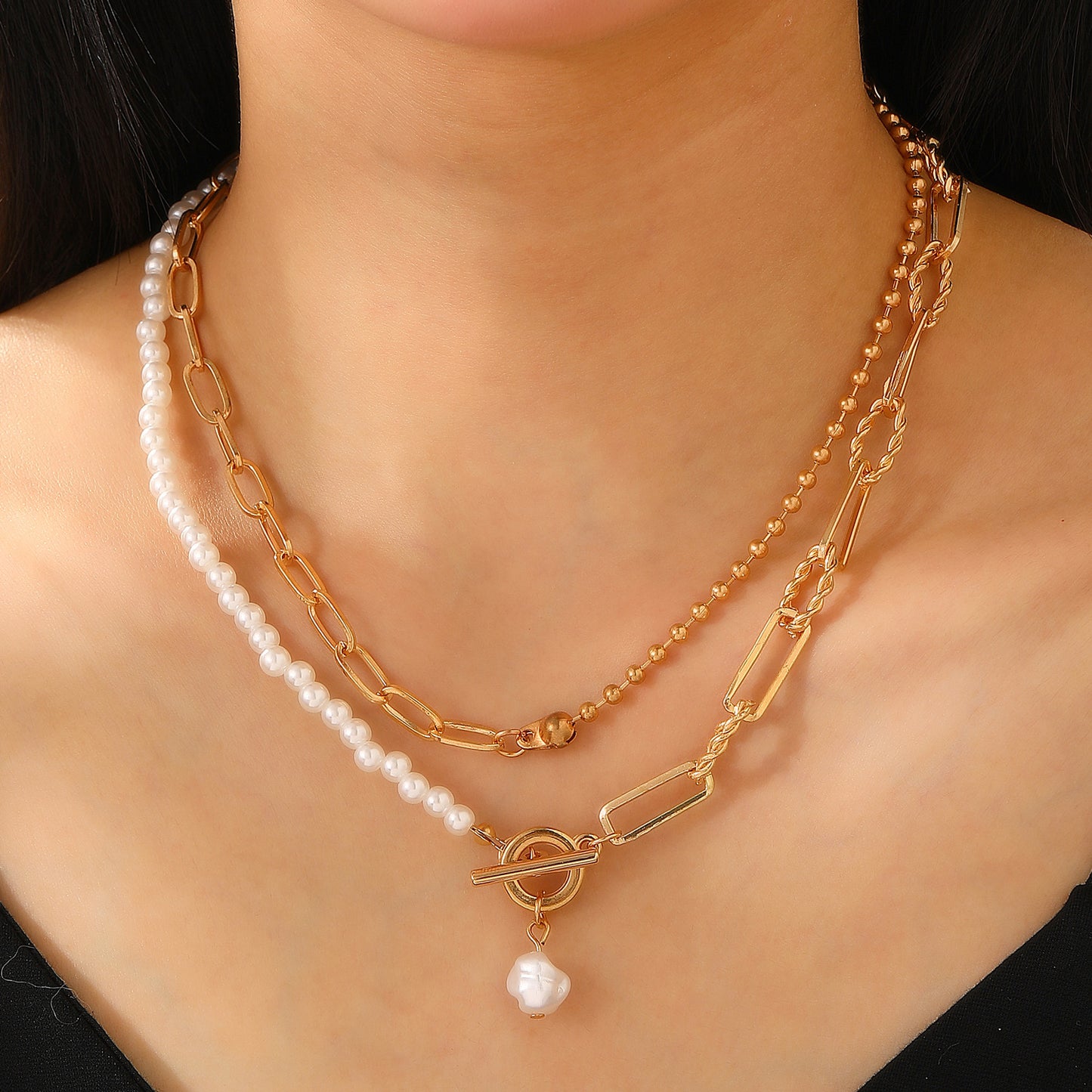 Women's Elegant Imitation Pearl Long Fashion Sweater Chain High Necklaces