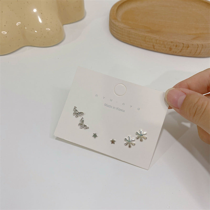 Needle Simple Female Petite Suit Combination Mini Earrings