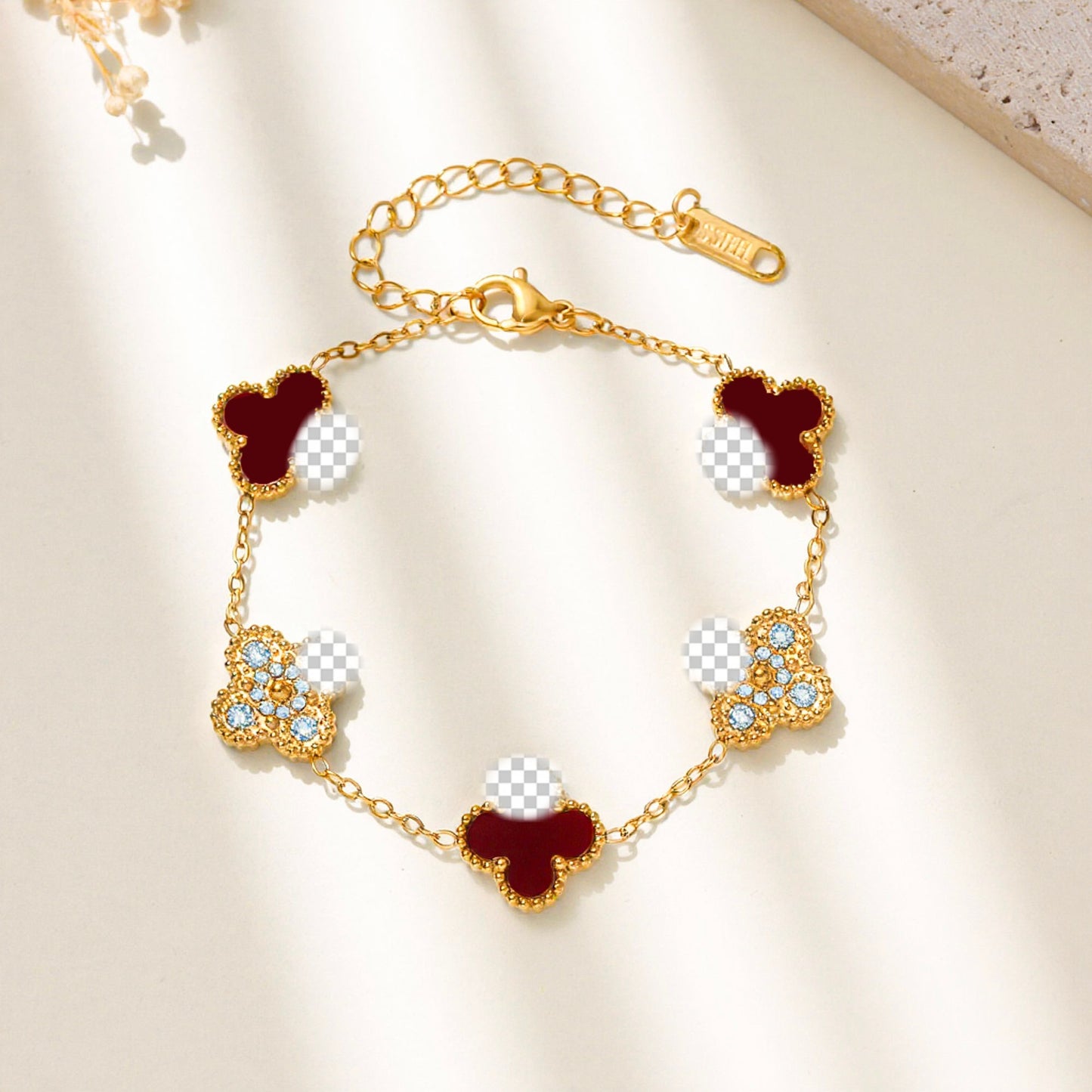 Three-dimensional Flower Elegant Handmade Fashion Temperament Stainless Steel Bracelet