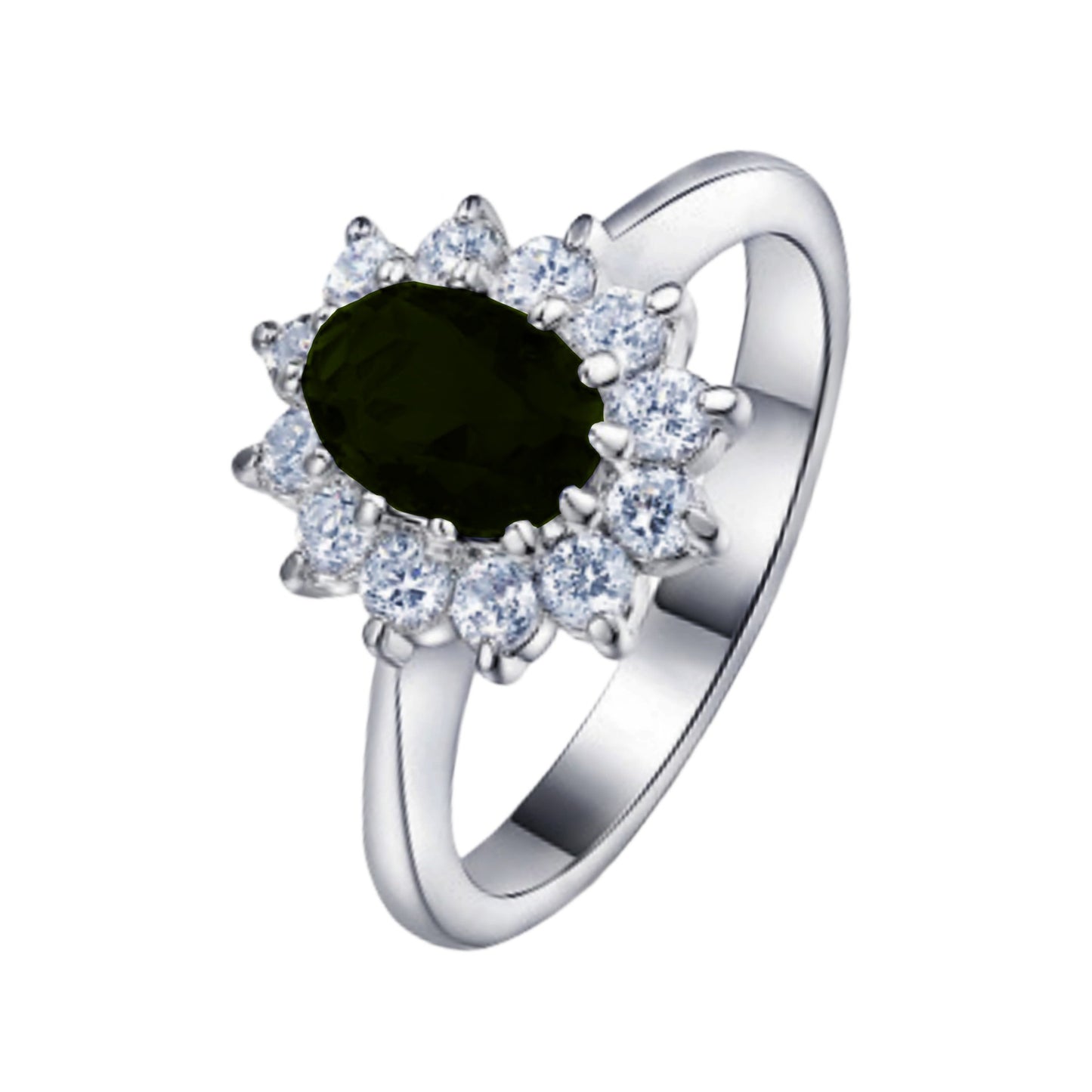 Gemstone Zircon Creative Personality Inlaid Emerald Ring