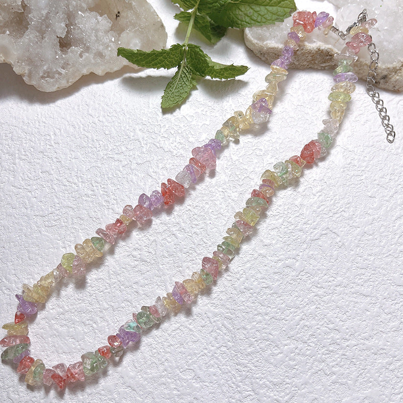 Gravel Style Neck Chain Bohemian Agate Necklaces