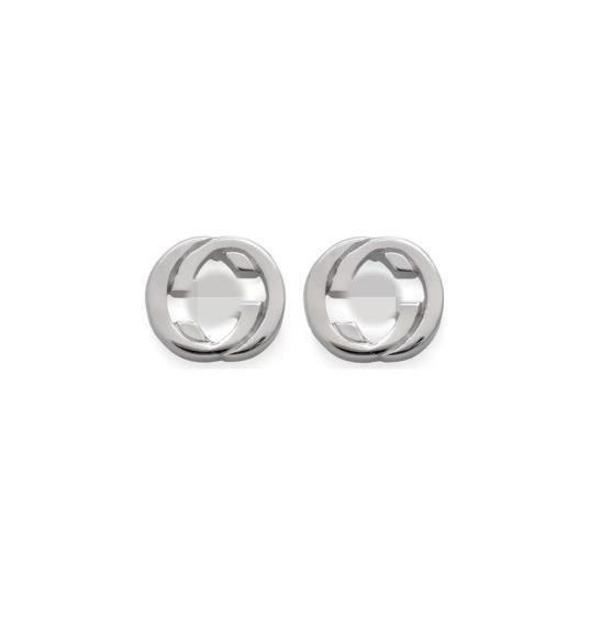 Sterling Sier Heart-shaped Enamel Classic Double Mutual Button Earrings