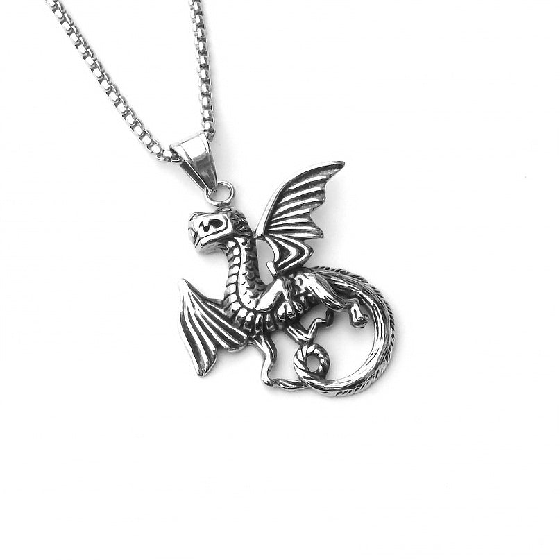 Men's Sword Darkness Dragon Fighter Titanium Steel Necklaces