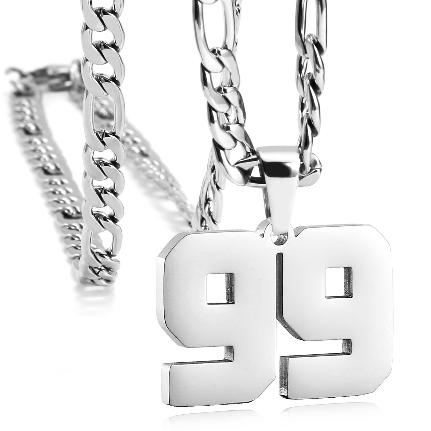Men's Athlete Stainless Steel Sports Digital Team Necklaces
