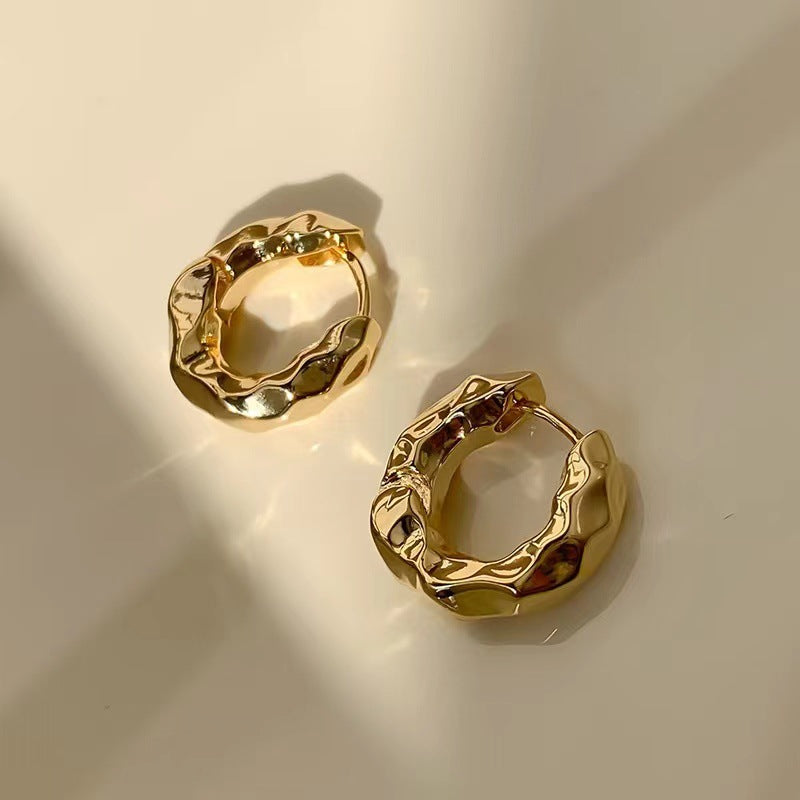Women's Sier Needle Retro Geometric Metal Design Earrings