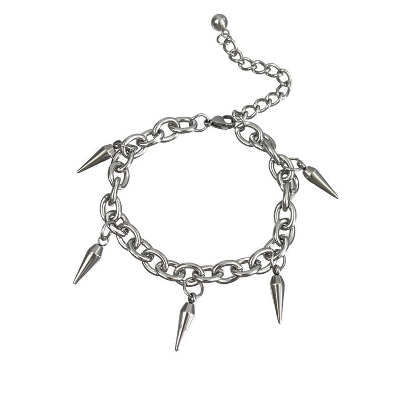 Women's & Men's Steel Tassel Rivet Minority Simple Hip Hop Bracelet
