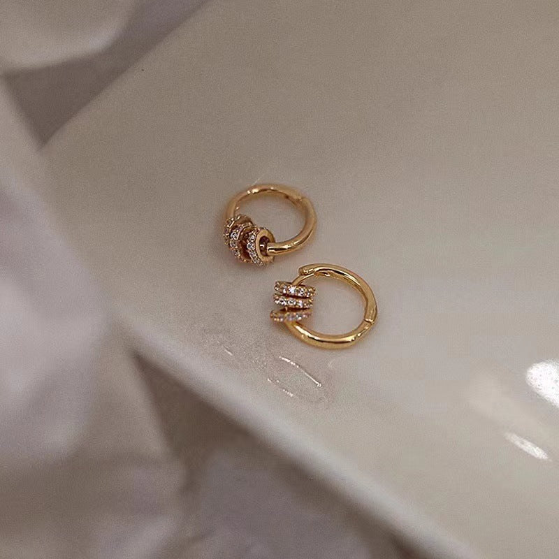 Women's Sier Needle Retro Geometric Metal Design Earrings