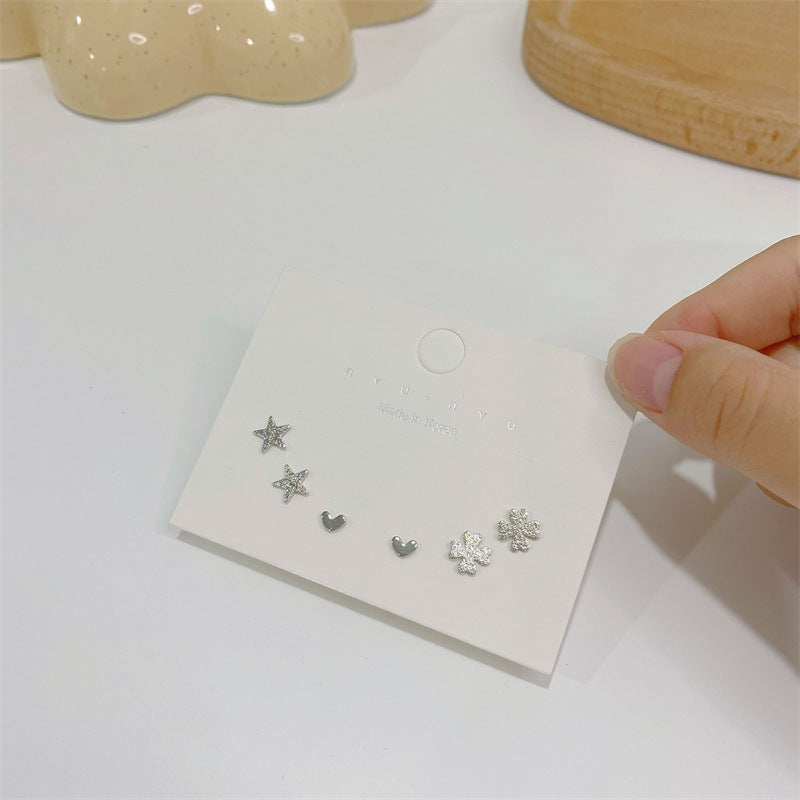 Needle Simple Female Petite Suit Combination Mini Earrings