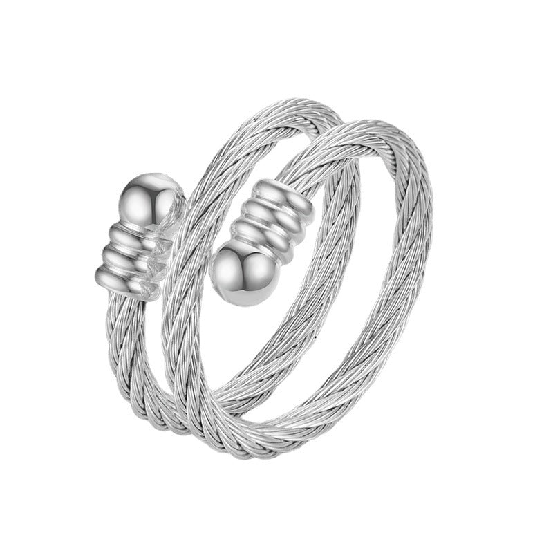 Korean Style Titanium Steel Open-end Adjustable Rings