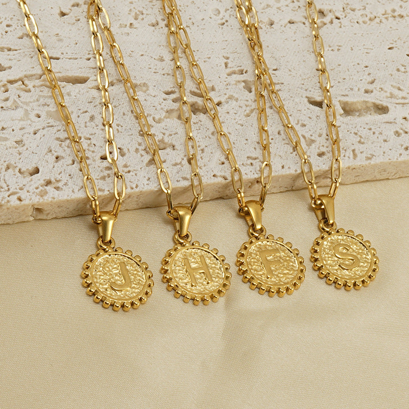 Women's Round Letter Double Layered Wear Popular Necklaces