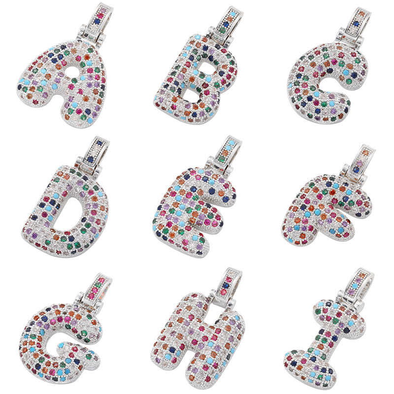 Color Diamond English Letters Personalized Hip Pendants