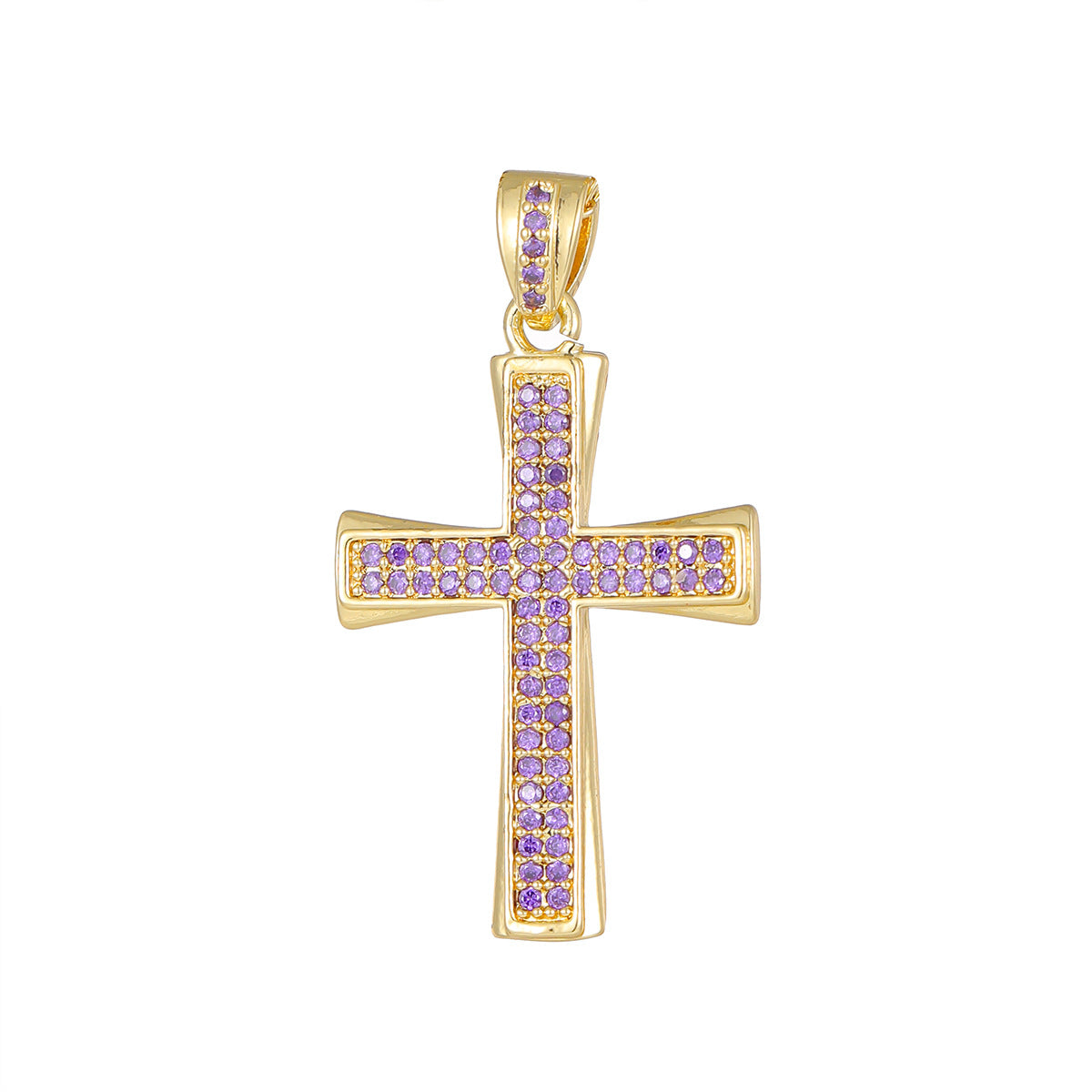 Plated Real Gold Micro Inlaid Color Zircon Pendants