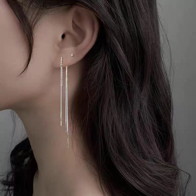 Women's Needle Elegant Long Tassel Thin Effect Earrings