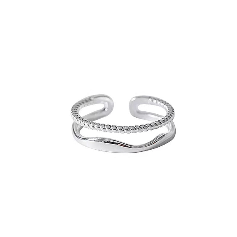 Women's Light Luxury Twist Simple Open Adjustable Design Style Ring
