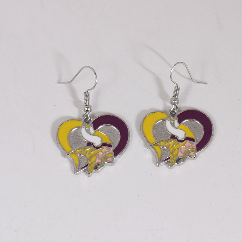 Oil Dripping Sports Team Series Denim Steel Pirate Earrings