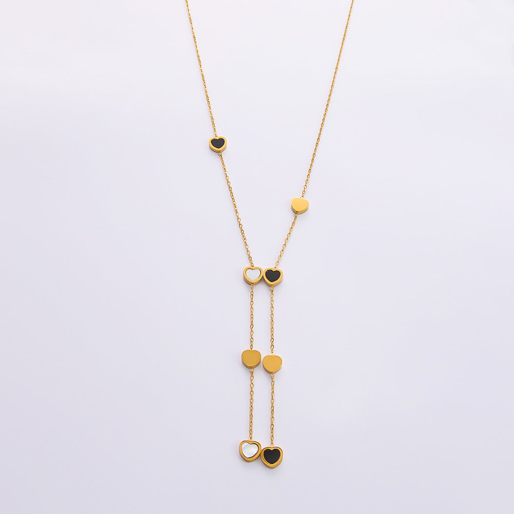 Women's Elegant Stainless Steel Gold-plated Diamond Jewelry Necklaces