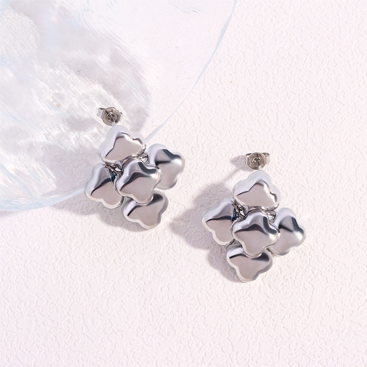 Square Glazed Surface Ear High-grade Geometric Stud Earrings