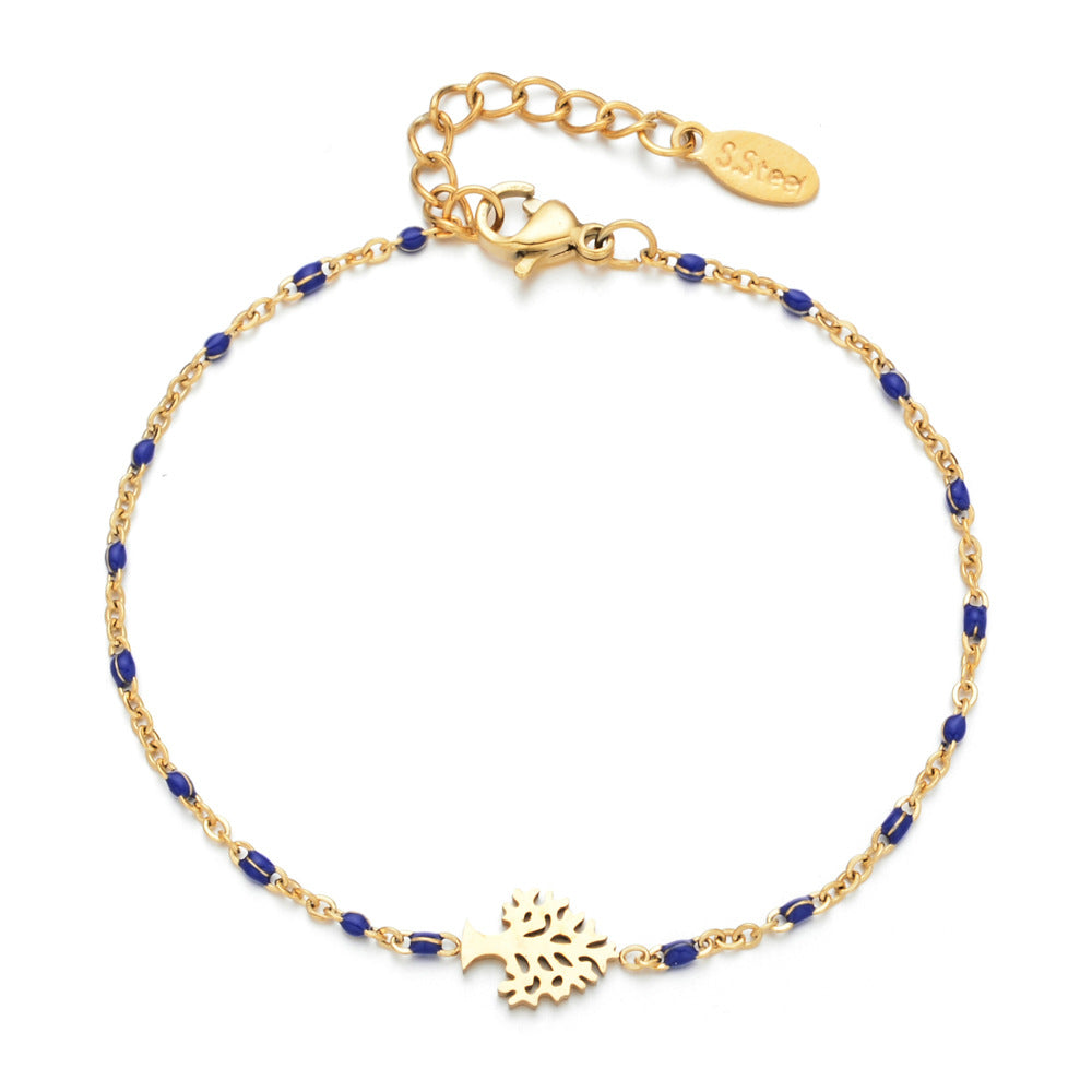 Women's Drip Beads Stainless Steel Electroplated Adjustable Bracelets