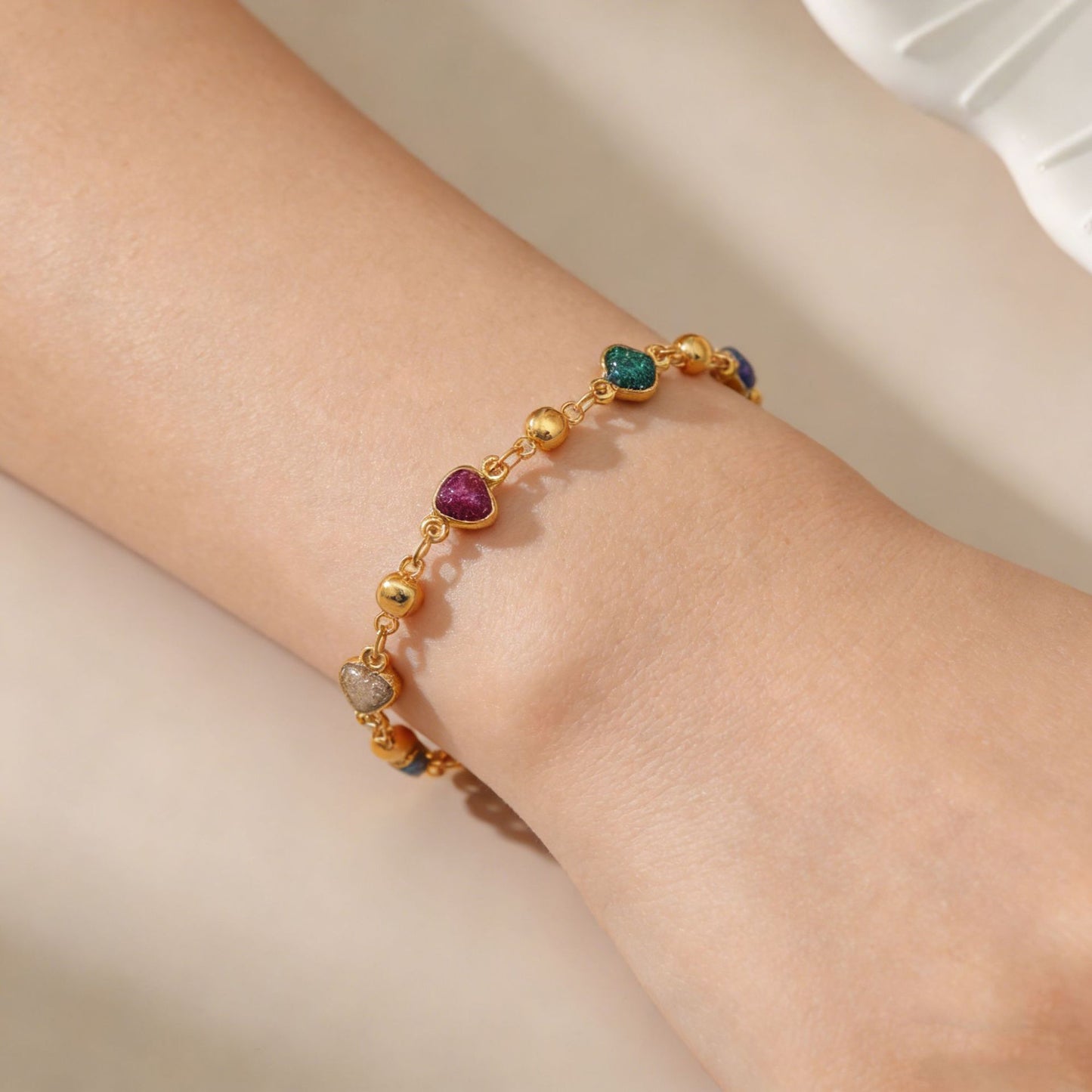 Personality Pearl Hand Love Round Adjustable Minimalist Bracelet